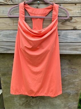 Gap Body Fit Coral Sleeveless Drape Neck Athletic Workout Tank Size Medium